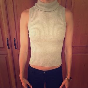 Grey Turtleneck Tank Top